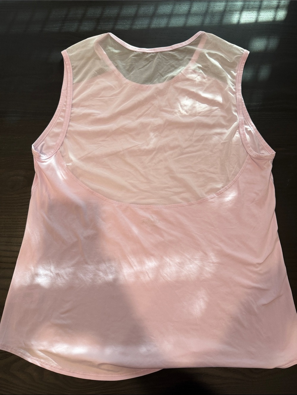 Athleta Light Pink Mesh-Shoulder Tank Top - Picture 3 of 4